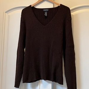 Jones New York Cotton Blend V-Neck Sweater